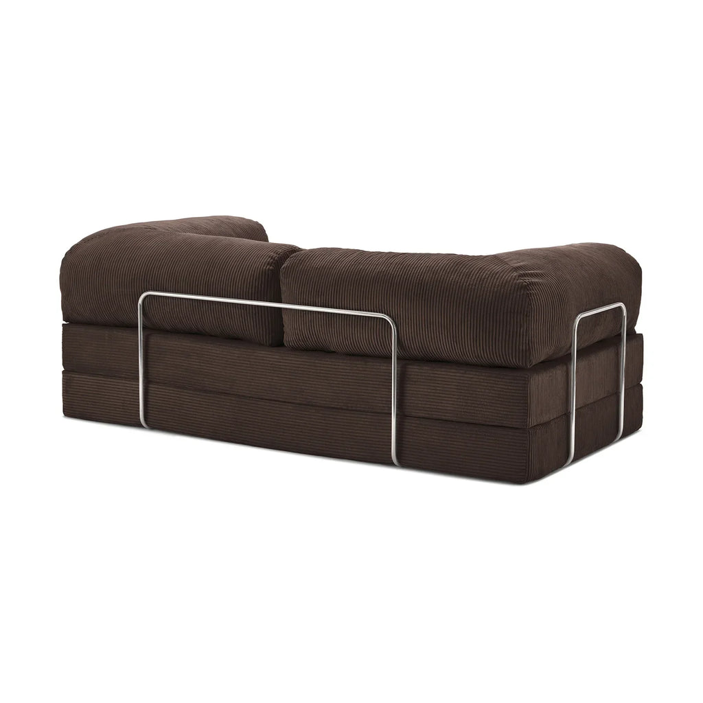 Nubo Compact Brown Canape Sofa - Compressed for Easy Shipping
