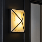 Abacus Wall Lamp - Black & Alabaster Effect