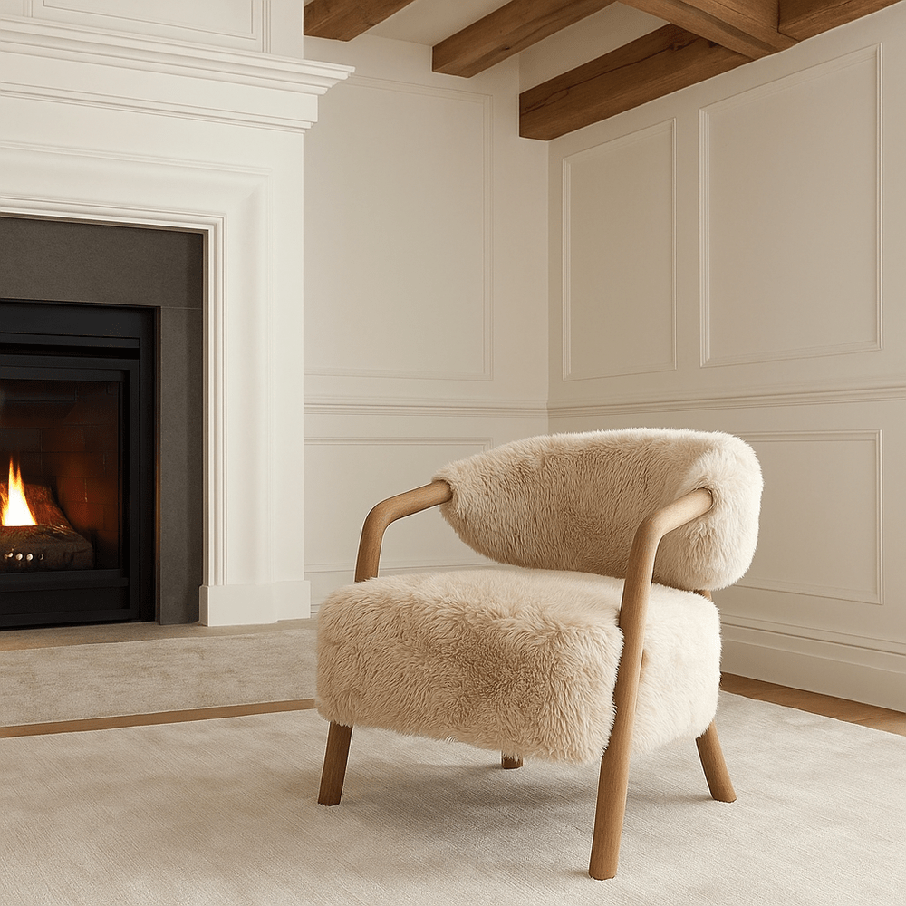 Cotswold Lion Faux Sheepskin Accent Chair