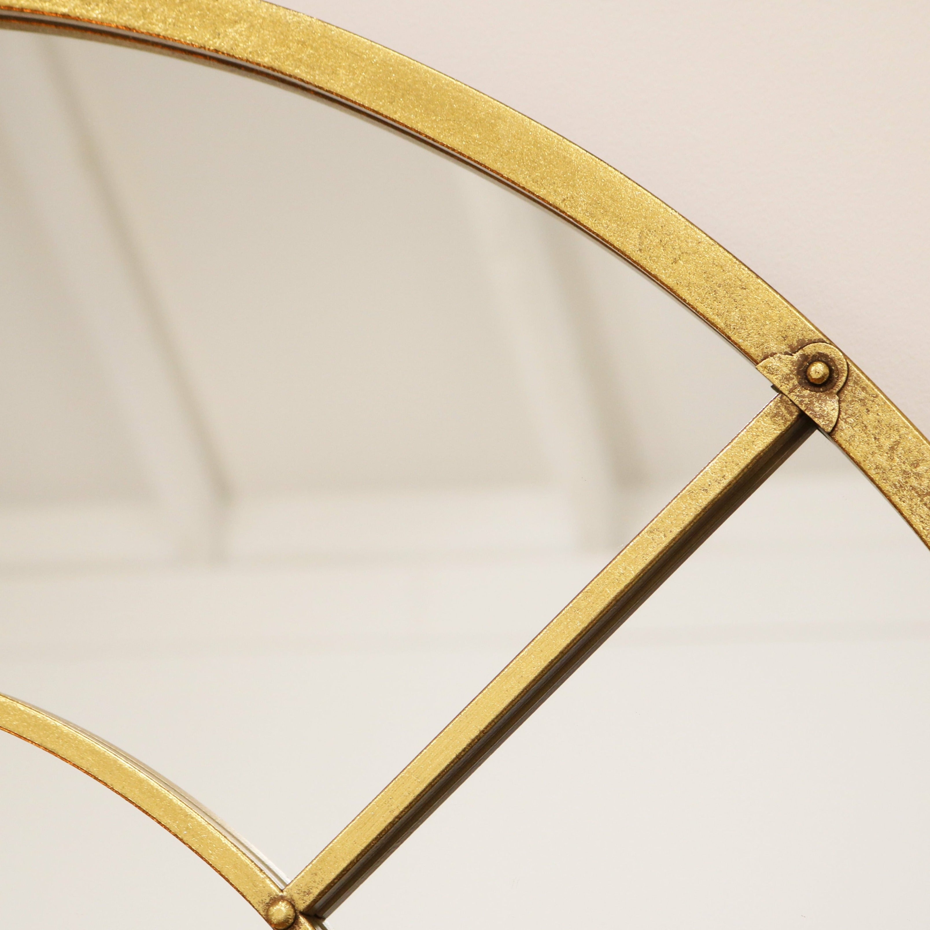 Chicago - Gold Industrial Arched Metal Wall Mirror 119cm x 99cm