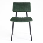 Charlecote Set of 2 Fluted Dining Chairs (Dark Green Velvet)