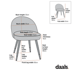 Miyae Set of 2 Pleated Charcoal Velvet Upholstered Dining Chairs