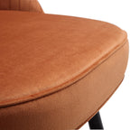 Miyae Set of 2 Pleated Burnt Orange Velvet Upholstered Dining Chairs