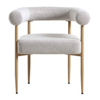 Fulbourn Beige Woven Dining Chair with Natural Wood Effect Legs