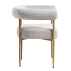 Fulbourn Beige Woven Dining Chair with Natural Wood Effect Legs