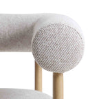 Fulbourn Beige Woven Dining Chair with Natural Wood Effect Legs