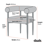 Fulbourn Beige Woven Dining Chair with Natural Wood Effect Legs