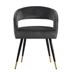 Laurel Wave Charcoal Velvet Set of 2 Dining Chairs