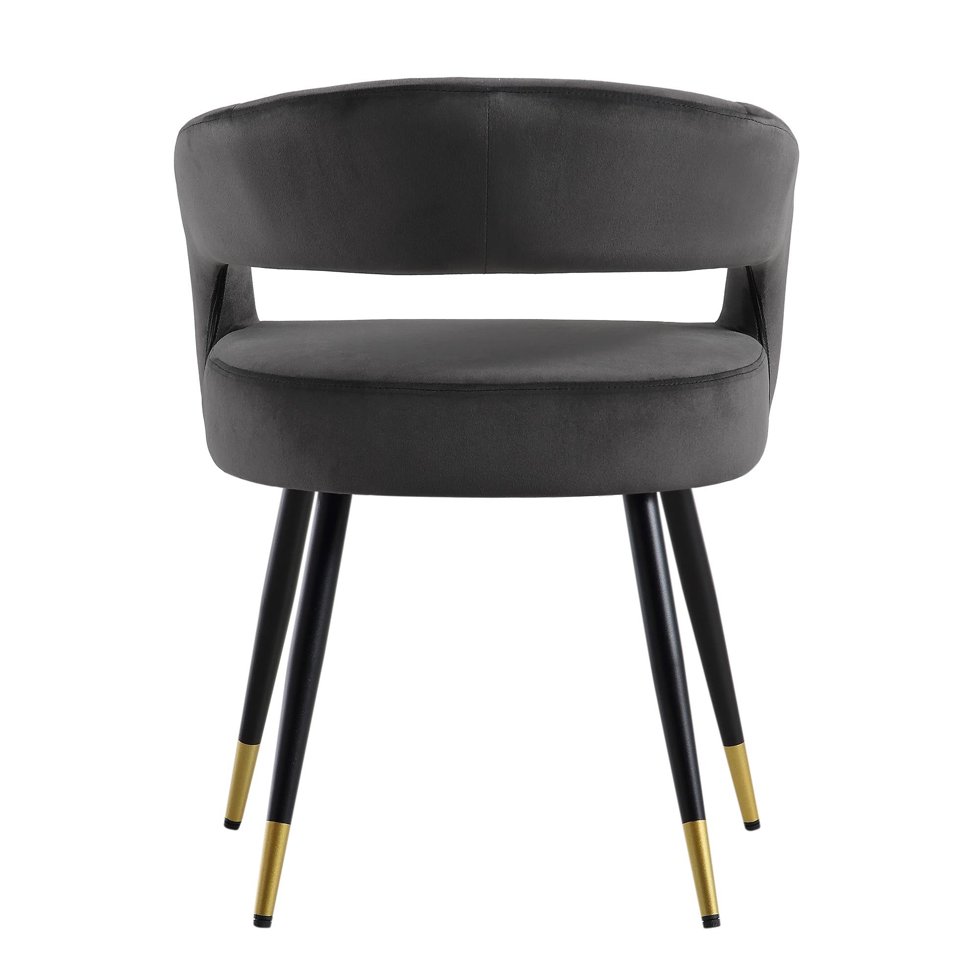 Laurel Wave Charcoal Velvet Set of 2 Dining Chairs