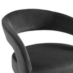 Laurel Wave Charcoal Velvet Set of 2 Dining Chairs