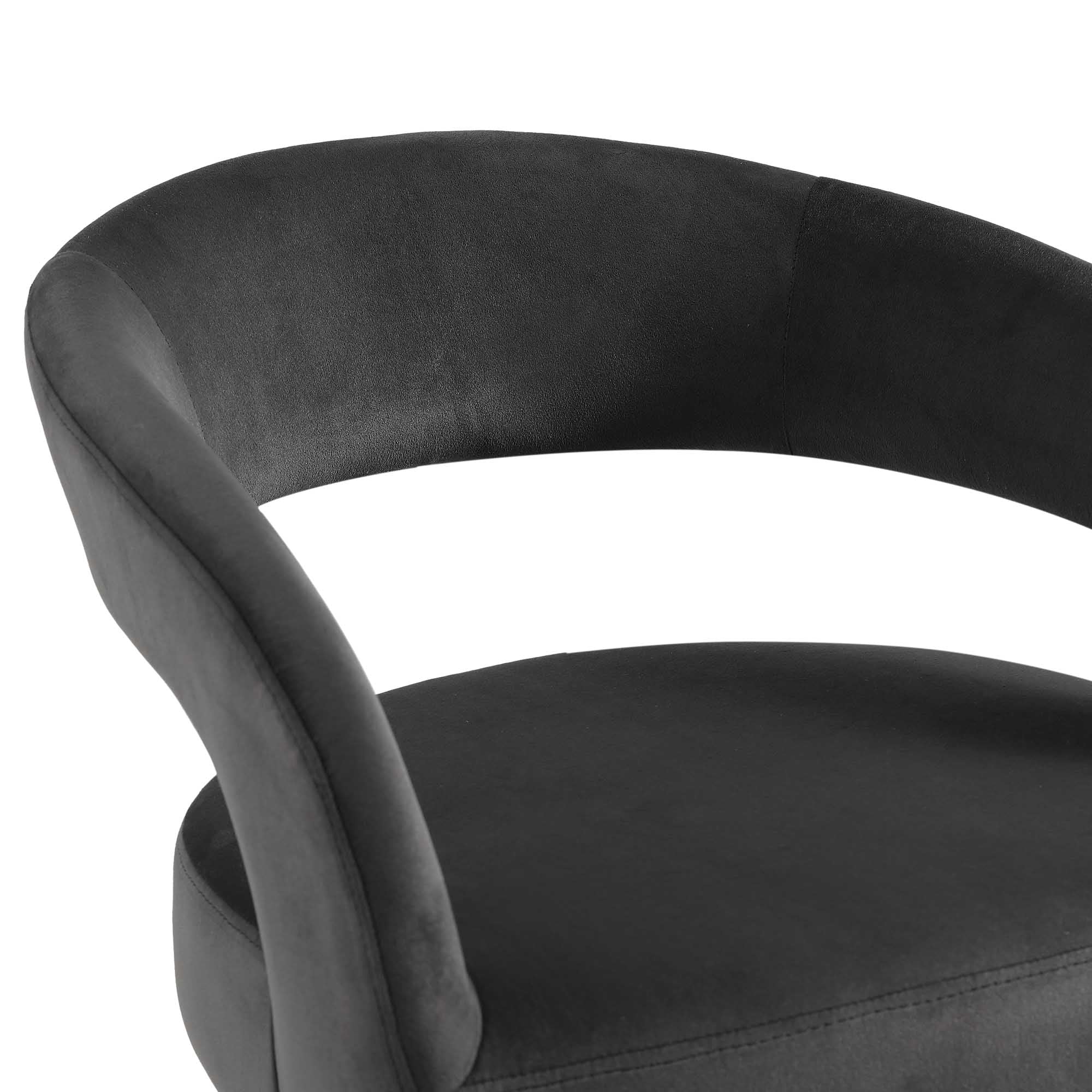 Laurel Wave Charcoal Velvet Set of 2 Dining Chairs