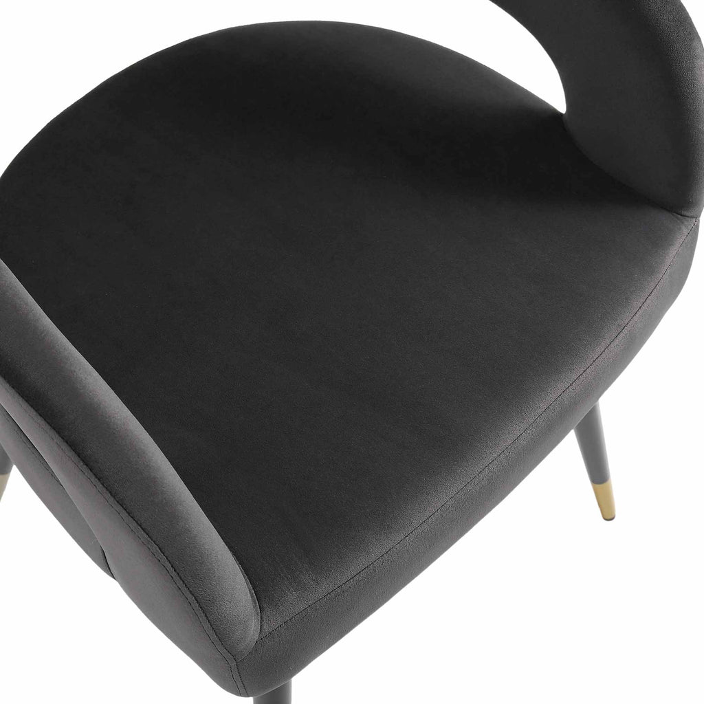 Laurel Wave Charcoal Velvet Set of 2 Dining Chairs
