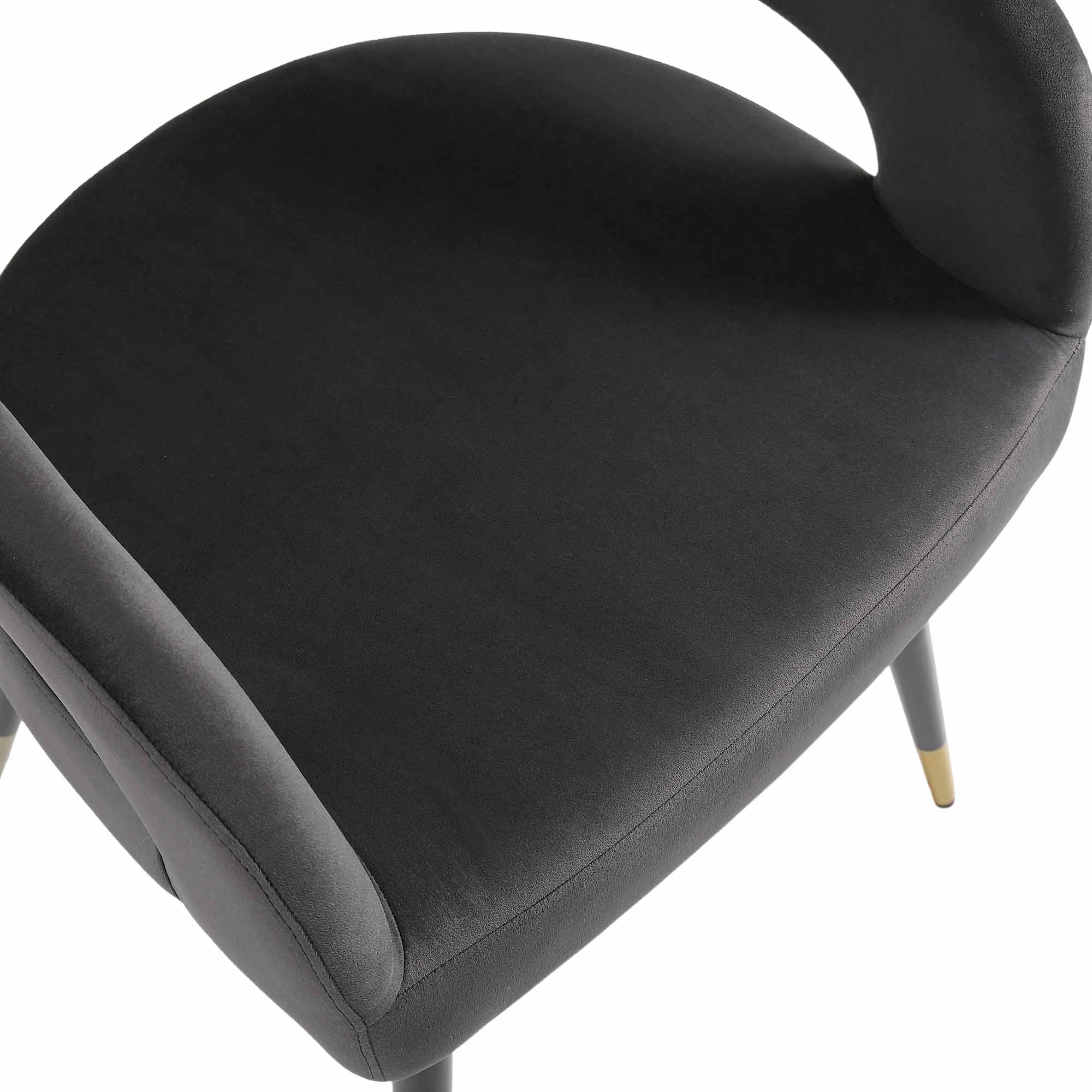 Laurel Wave Charcoal Velvet Set of 2 Dining Chairs