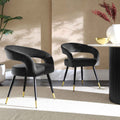 Laurel Wave Charcoal Velvet Set of 2 Dining Chairs