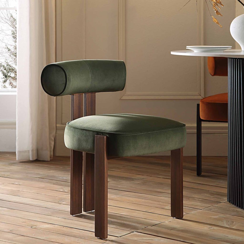 Ophelia Moss Green Velvet Dining Chair