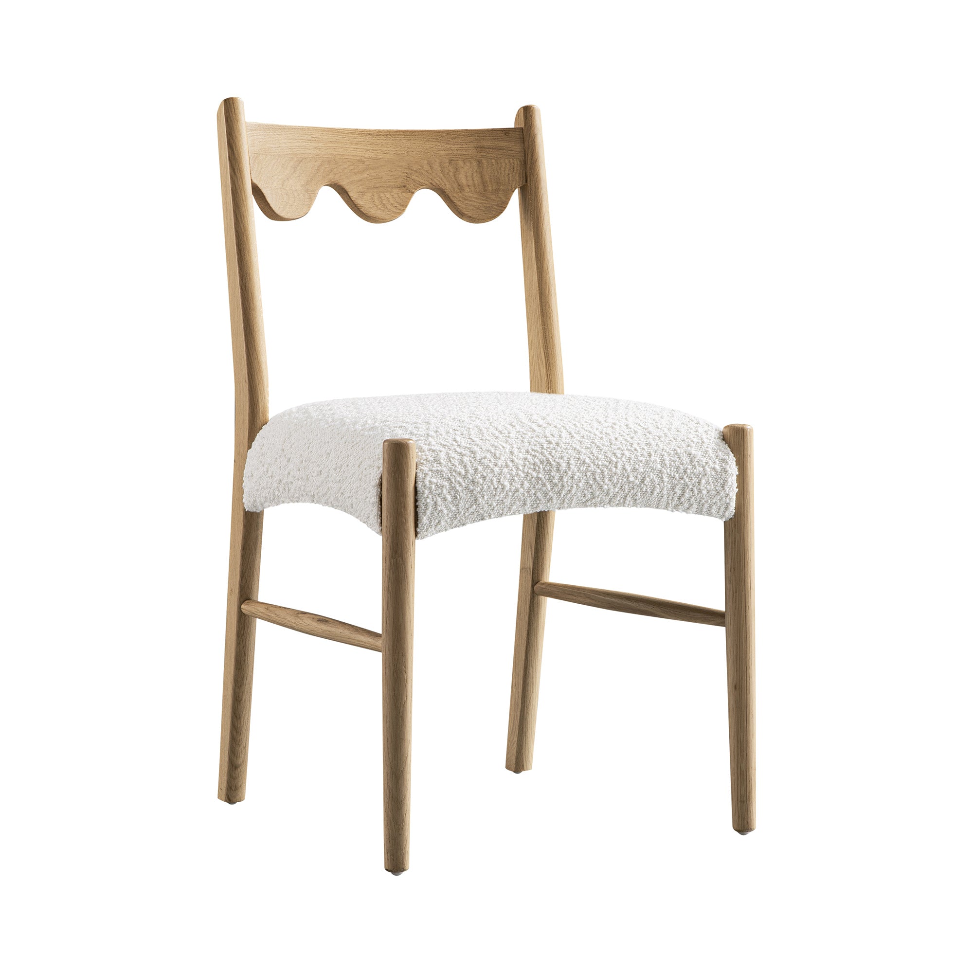 Ludlow Set of 2 Dining Chairs, Ecru Boucle | Natural Oak Frame