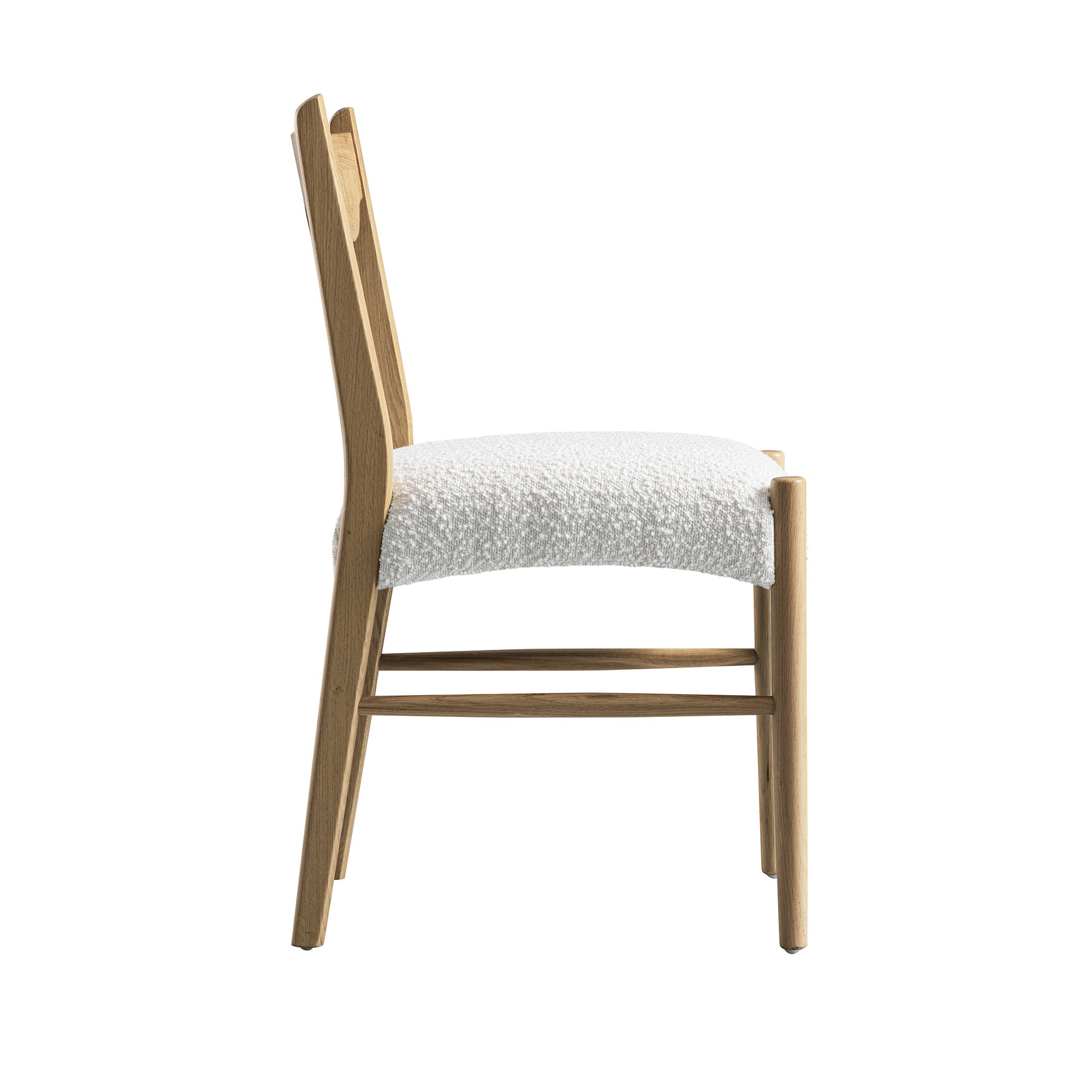 Ludlow Set of 2 Dining Chairs, Ecru Boucle | Natural Oak Frame
