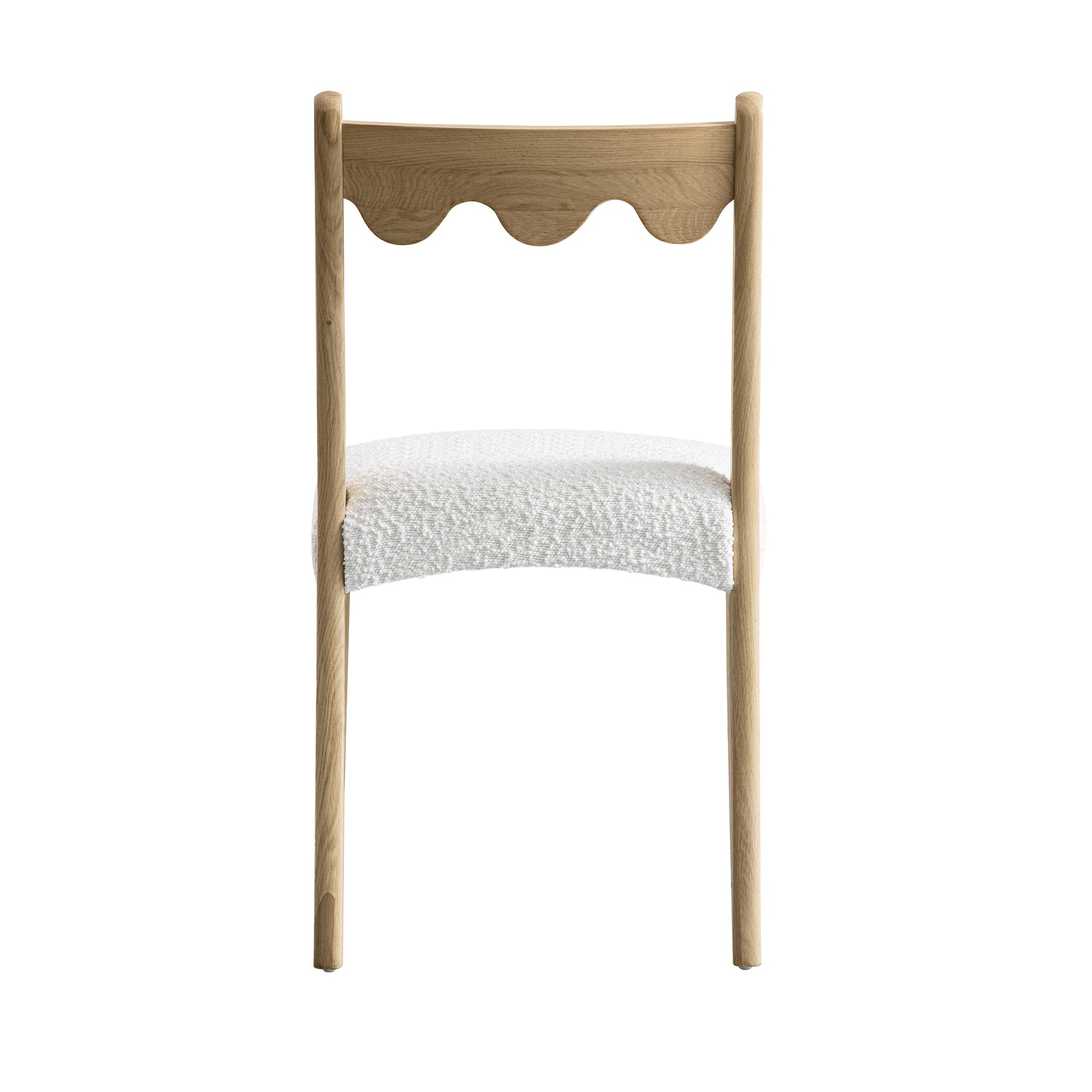Ludlow Set of 2 Dining Chairs, Ecru Boucle | Natural Oak Frame