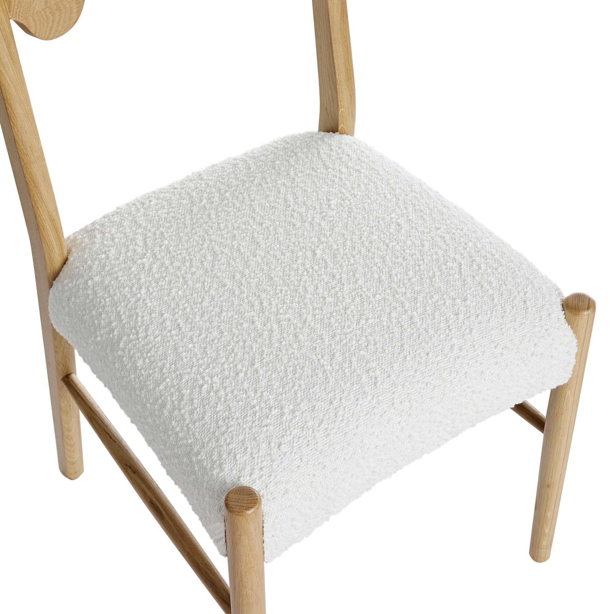 Ludlow Set of 2 Dining Chairs, Ecru Boucle | Natural Oak Frame