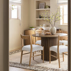 Ludlow Set of 2 Dining Chairs, Ecru Boucle | Natural Oak Frame