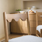 Ludlow Set of 2 Dining Chairs, Ecru Boucle | Natural Oak Frame