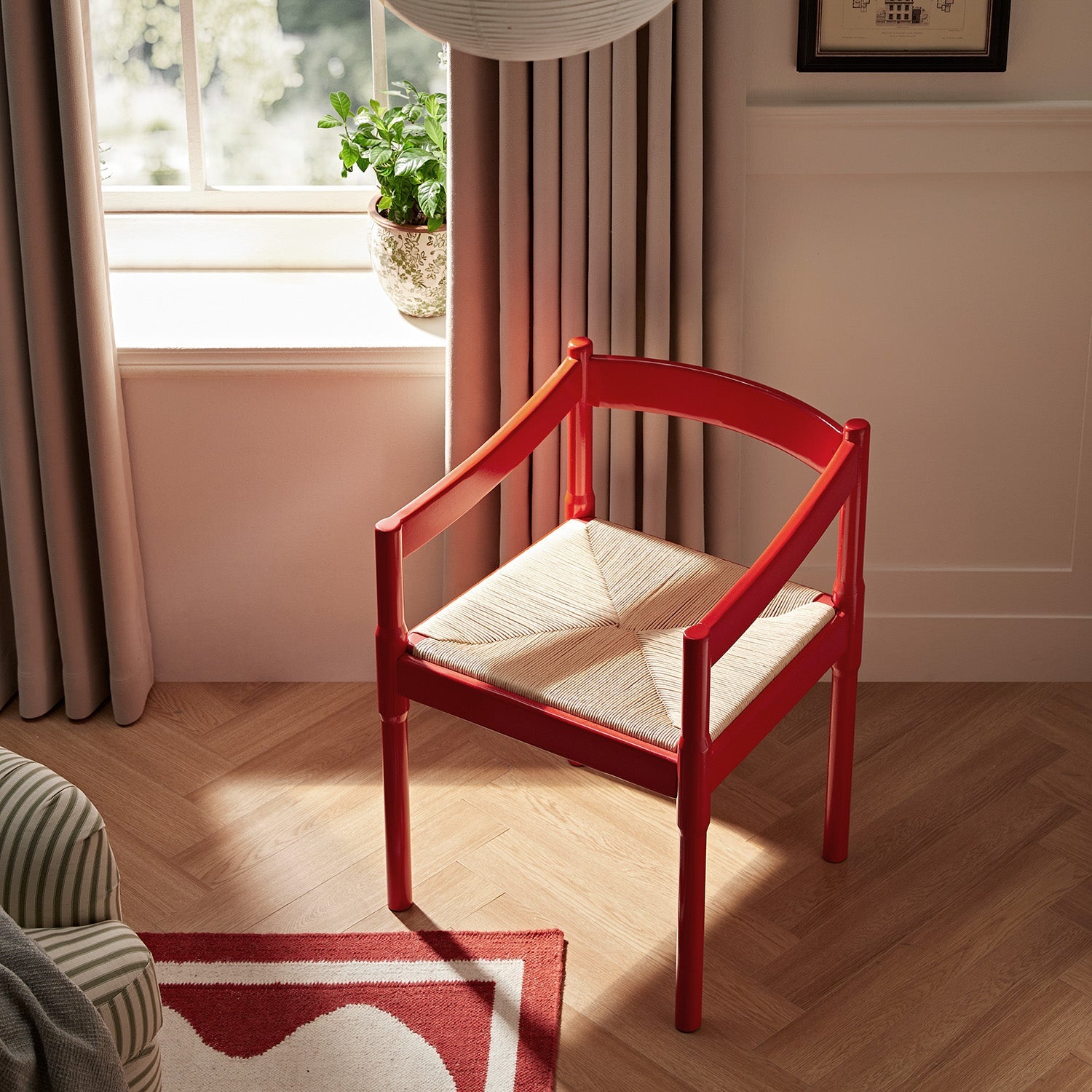 Minley 2-in-1 Carver Chair, Red High Gloss