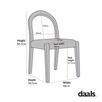 Lumi Dining Chair, Oatmeal Fabric | Silver Oak Frame