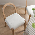 Lumi Dining Chair, Ecru Boucle | Natural Oak Frame