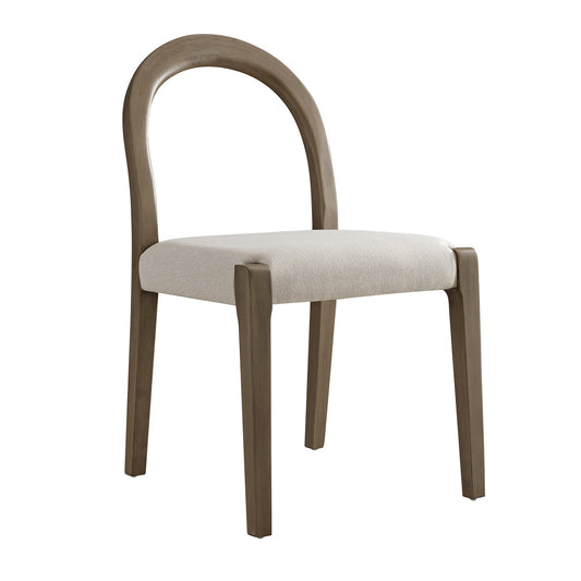 Lumi Dining Chair, Oatmeal Fabric | Silver Oak Frame