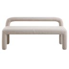 Libby Light Taupe Boucle 3 Seater Dining Bench