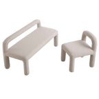 Libby Light Taupe Boucle 3 Seater Dining Bench