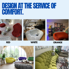 Lumo Classic: Compact 2-Seat Bubble Sofa in Vibrant Orange