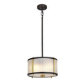 Corona 2 Light Pendant Light - Bronze, Dark Brown & Aged Brass
