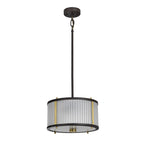 Corona 2 Light Pendant Light - Bronze, Dark Brown & Aged Brass