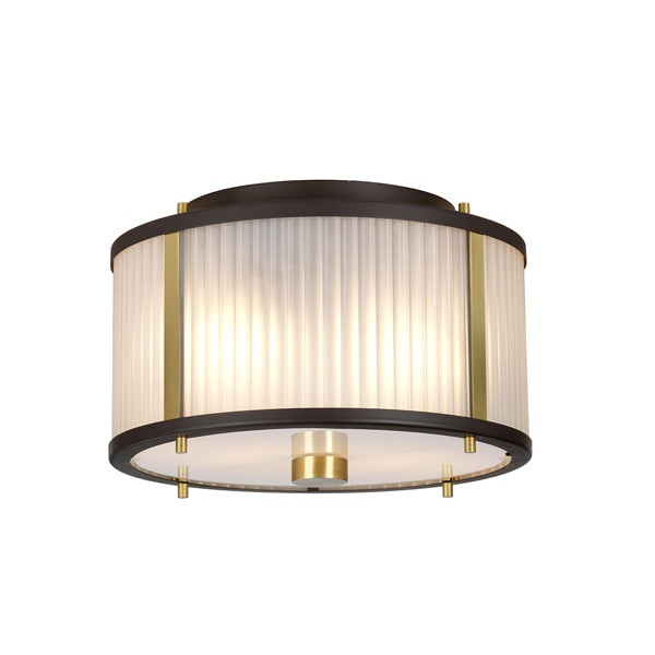 Corona 2 Light Pendant Light - Bronze, Dark Brown & Aged Brass