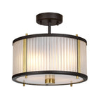 Corona 2 Light Pendant Light - Bronze, Dark Brown & Aged Brass