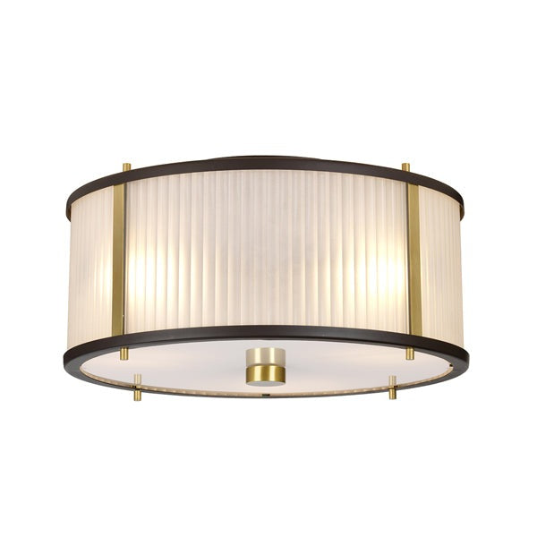 Corona 3 Light Pendant Light - Bronze, Dark Brown & Aged Brass