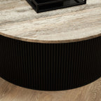 Dante - Silver Travertine Large Round Coffee Table