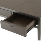 Scavullo Desk - Straight Charcoal Brown Oak Veneer