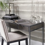 Scavullo Desk - Straight Charcoal Brown Oak Veneer