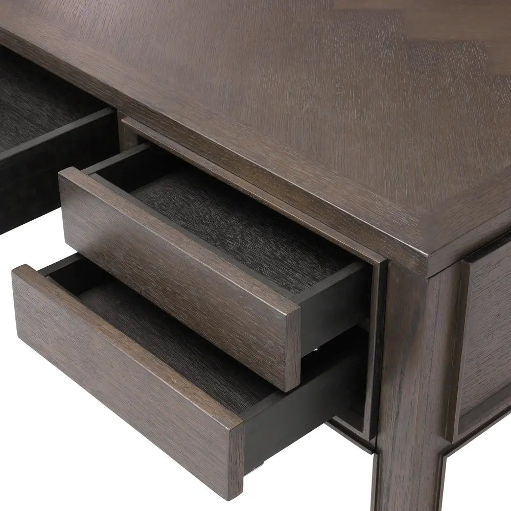 Melchior Desk - Brown Oak Veneer