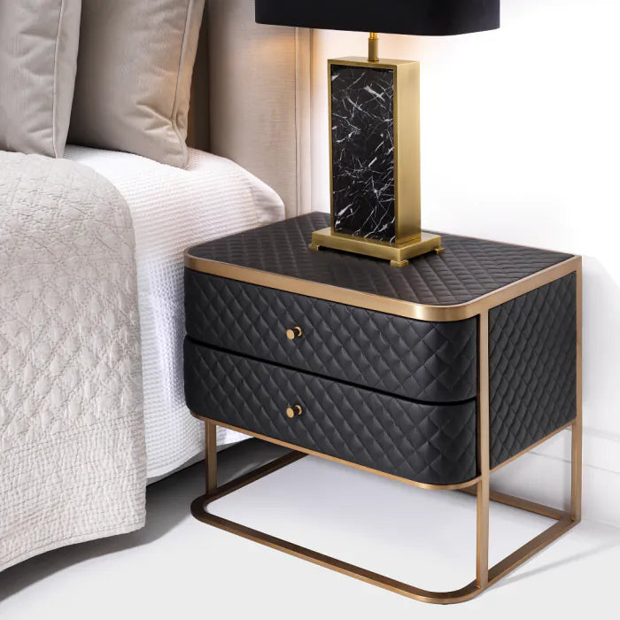 Monfort Bedside Table - Brushed Brass Finish