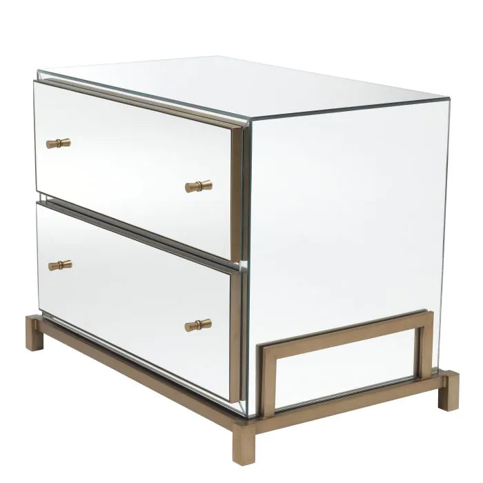 Clarington Bedside Table - Brushed Brass Finish