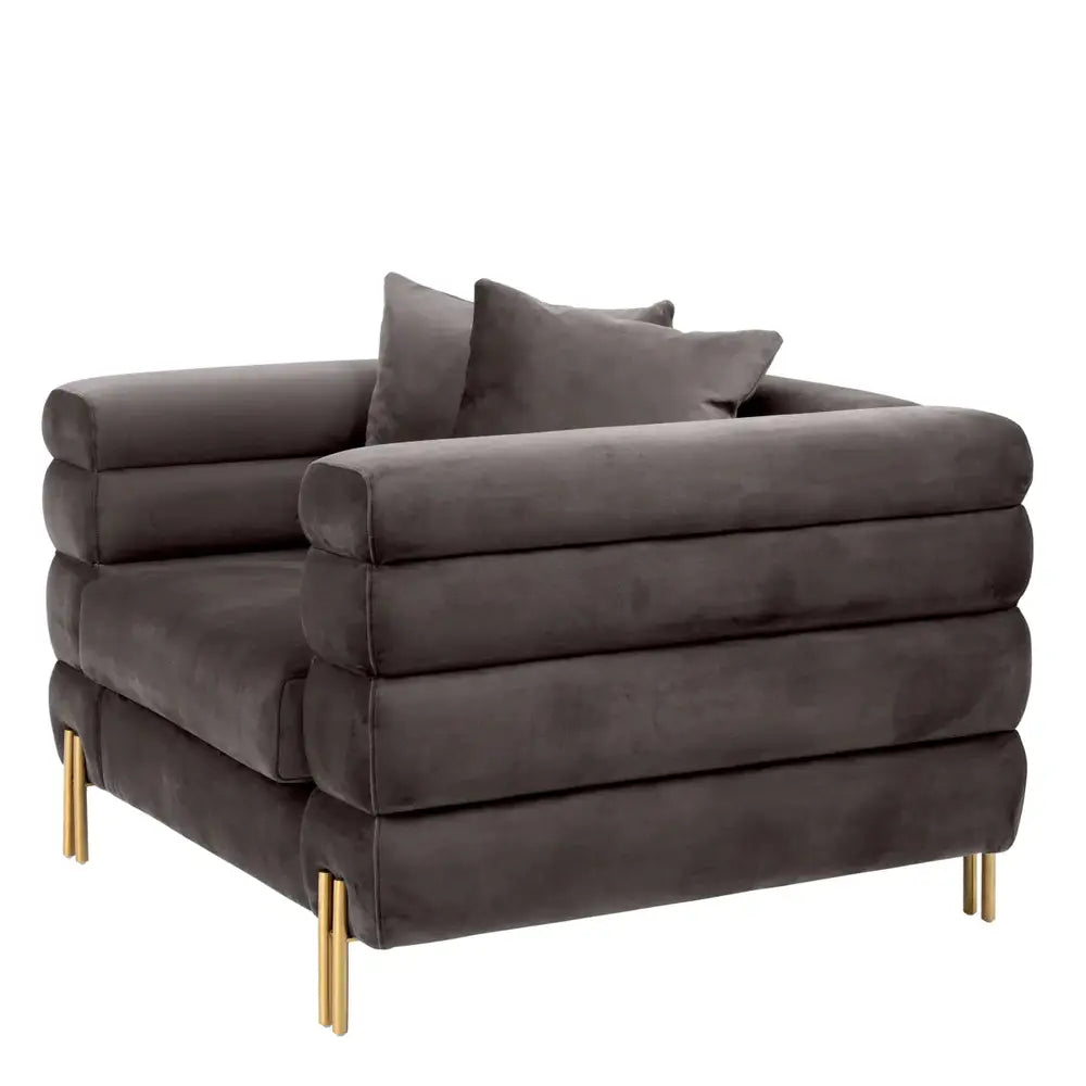 York Chair - Savona Grey Velvet