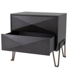 Highland Bedside Table - Charcoal Brown Oak Veneer