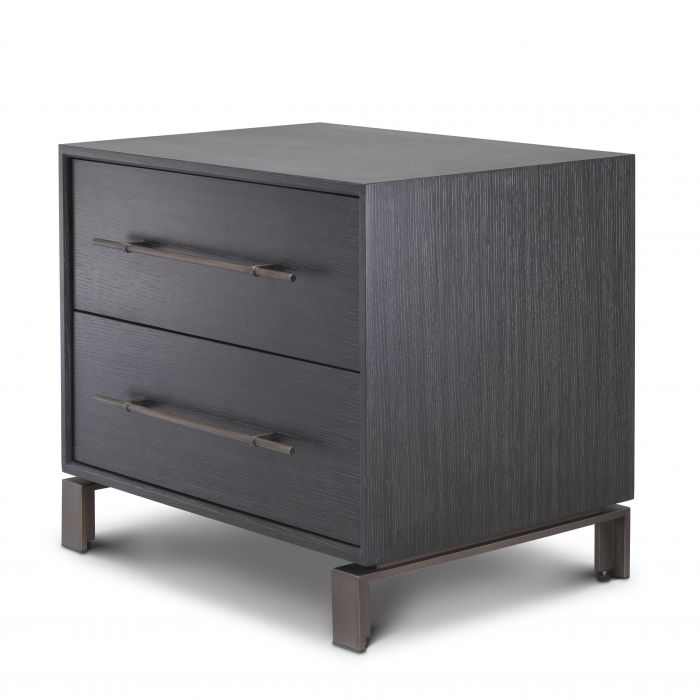 Cabana Bedside Table - Charcoal Grey Oak Veneer