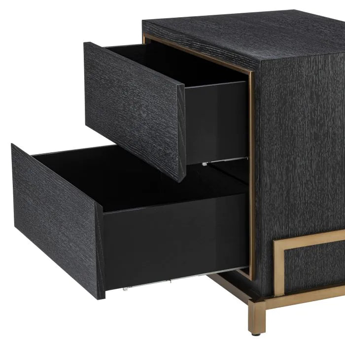 Hazel Bedside Table - Charcoal Grey Oak Veneer
