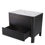 Corazon Bedside Table - Charcoal Grey & Oak Veneer