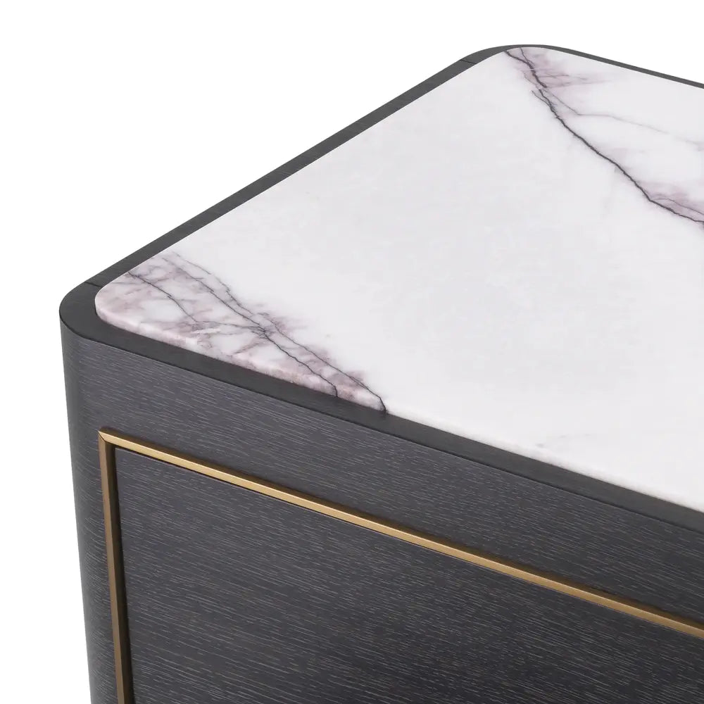 Corazon Bedside Table - Charcoal Grey & Oak Veneer
