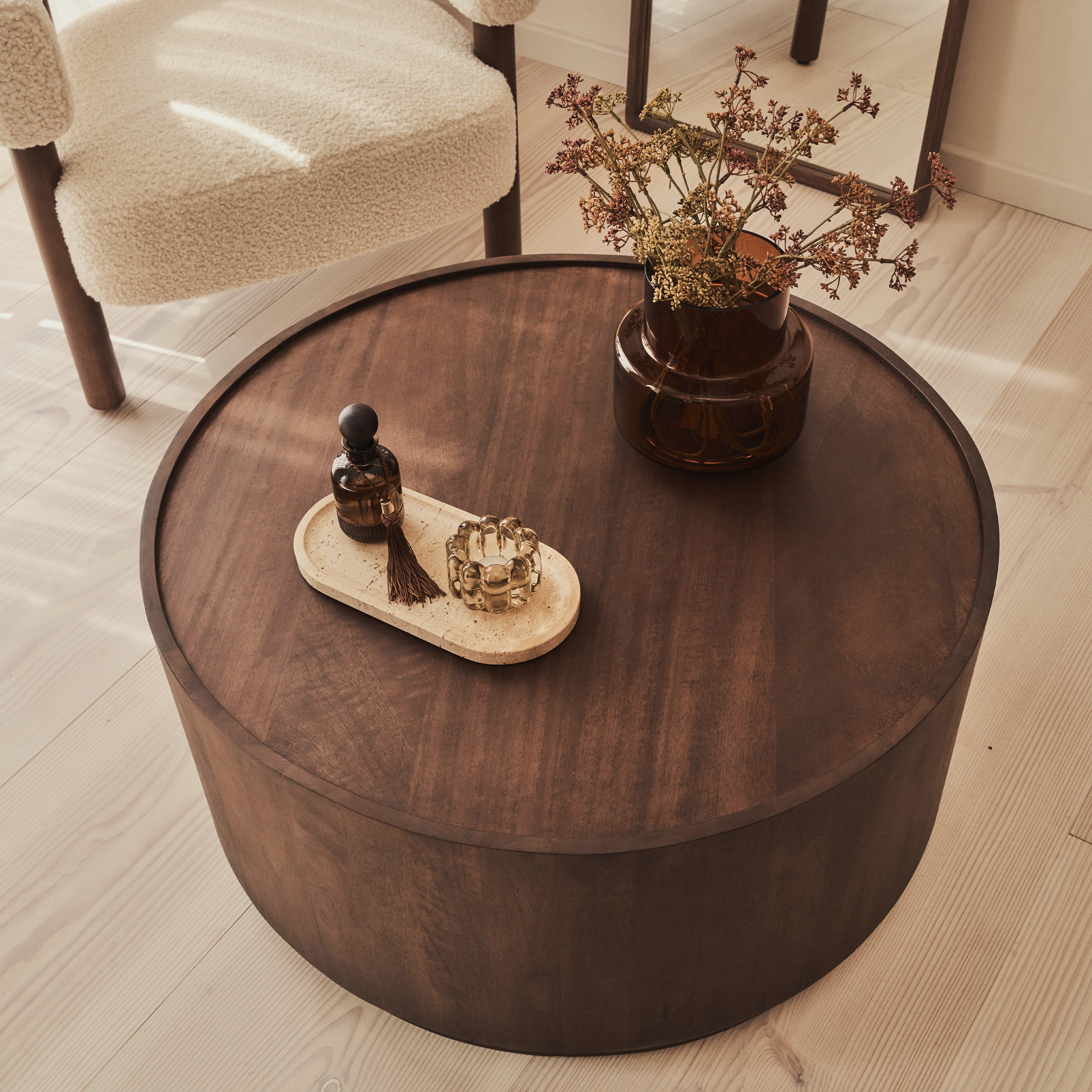 Fairmont - Dark Wood Premium Round Coffee Table